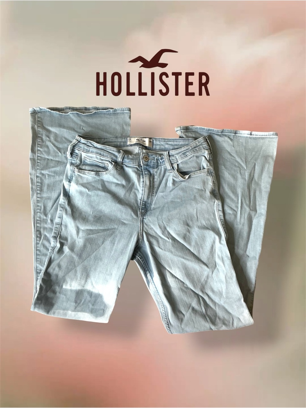Hollister Women’s 12R Curvy High Rise Flare Jeans — Light Blue 🩵🦅